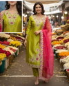 Ht Vol 4 Fancy Fabric Kurti With Bottom Dupatta Exporters In India